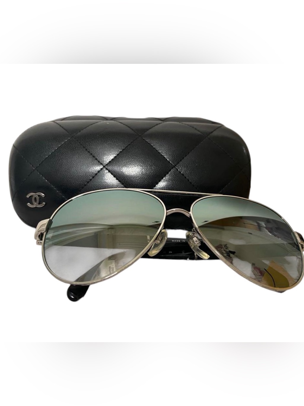 Chanel 4195-Q Aviator Sunglasses With Quilted Black Case- Prescription